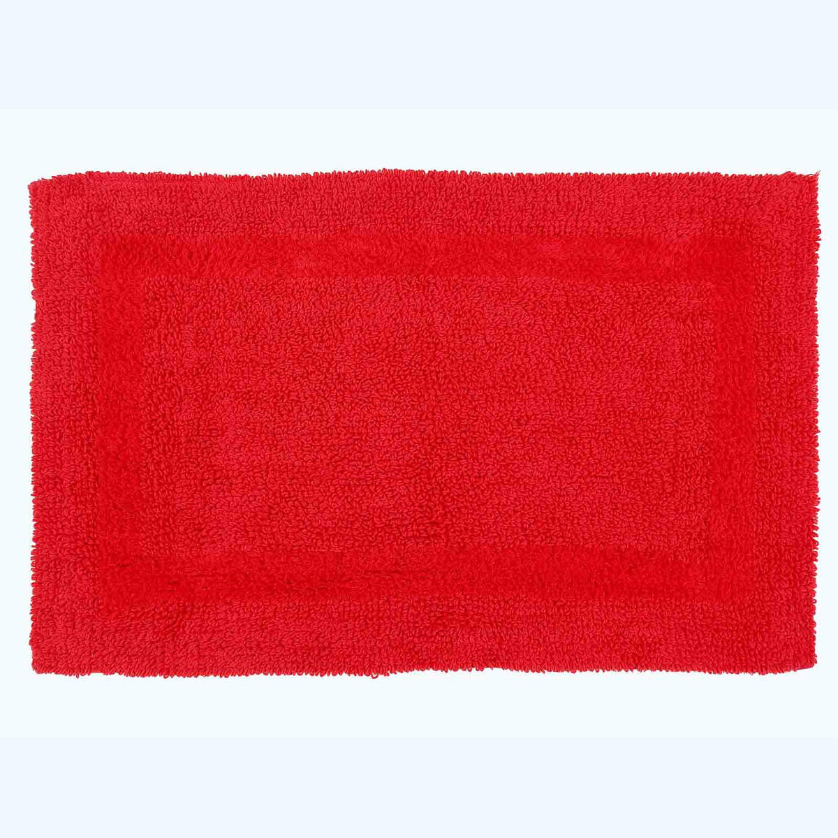 BADGARNITUR 2-teilig, Badematte & WC-Vorleger, wendbar - Rot, Textil (50/80cm) - Homescapes