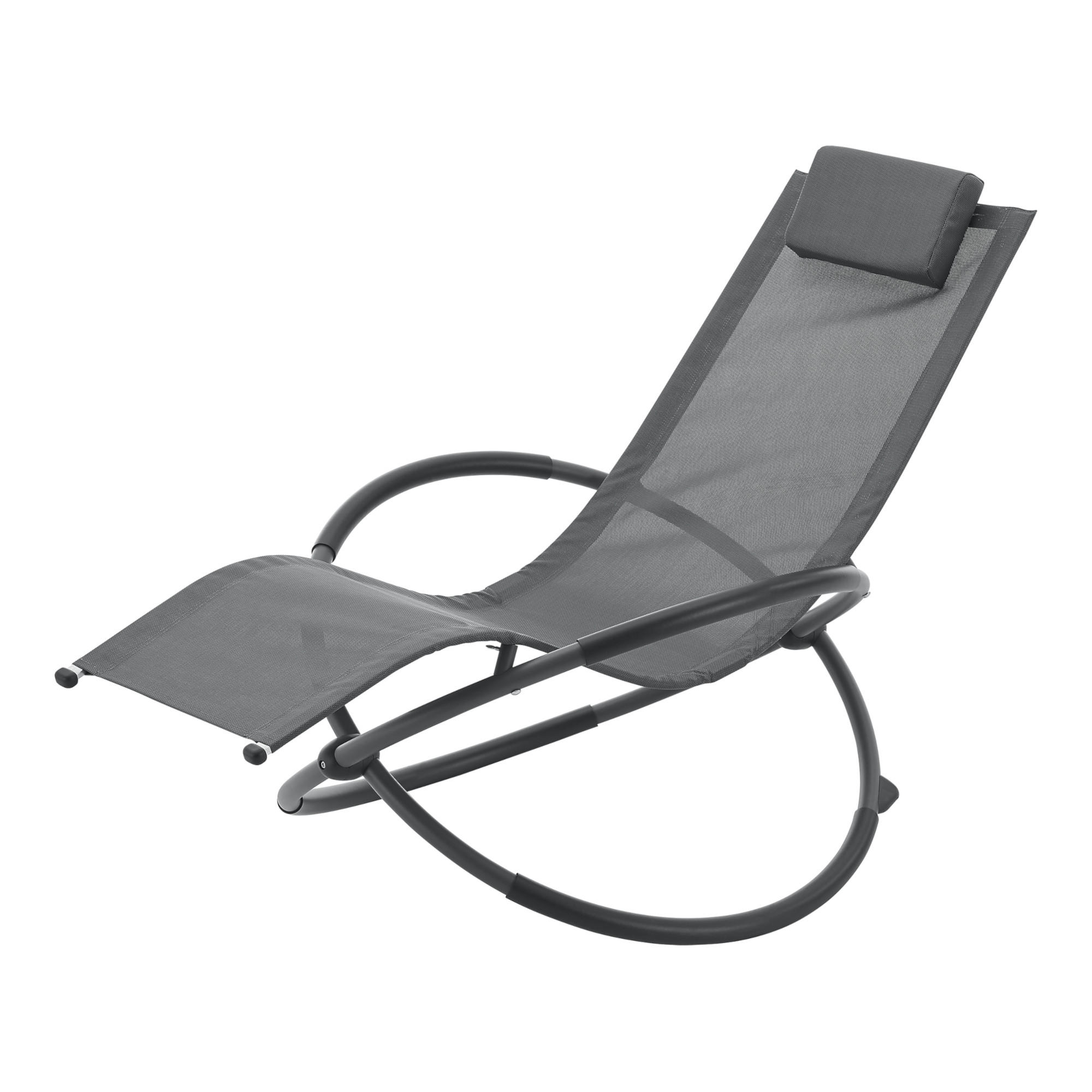 SCHAUKELLIEGE Pulsano - Dunkelgrau, Metall (166/86/74cm) - [en.casa]