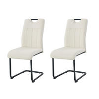 SCHWINGER-STUHL 2er Set Lyon Stühle in Creme - gemütliches Design - B/H/T: 43x98x61 cm - Creme, Textil (61/98/43cm)