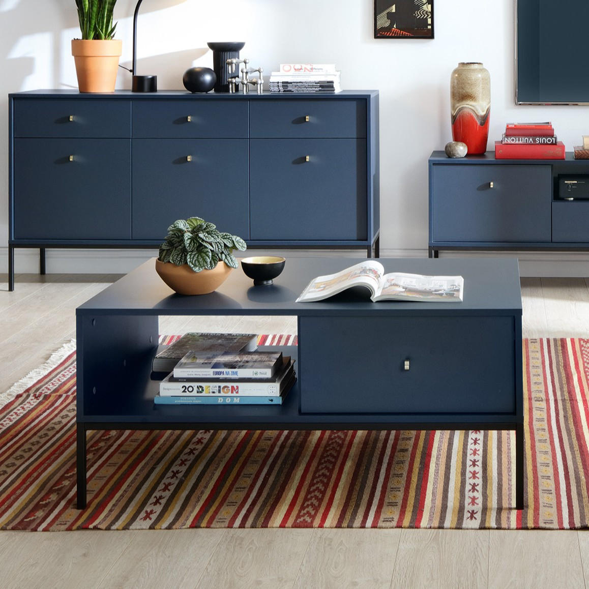 COUCHTISCH MONDO 103,5/46,2/68 cm Blau - Blau, Holzwerkstoff (68/103.5/46.2cm) - MASSENO