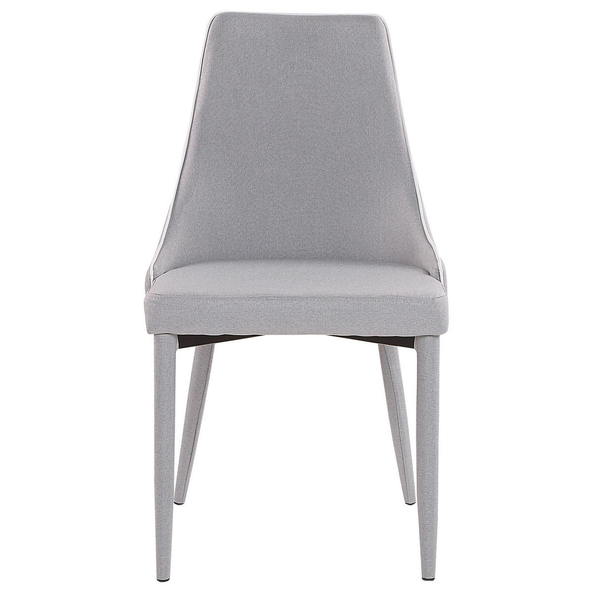 STUHL 2er-Set Polsterbezug Grau Camino - Grau, Textil/Metall (50/90/60cm) - Beliani