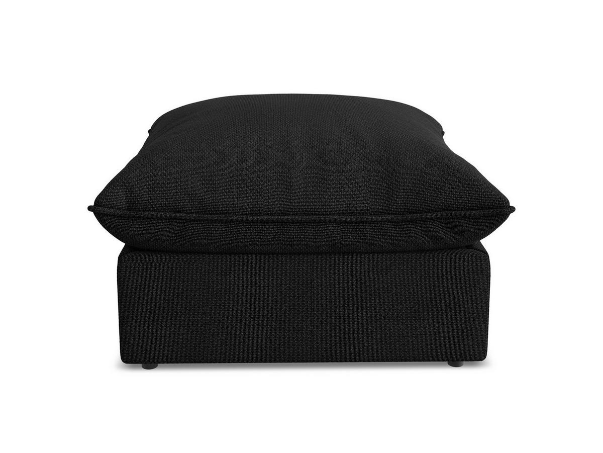 POUF Bouclé Stoff Schwarz - Schwarz, Holzwerkstoff/Kunststoff (75/45/75cm) - Makamii