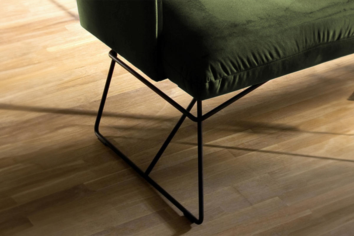 ESSZIMMERBANK CHARME Grün Velvet - Grün, Textil (166/85/68cm) - KAWOLA