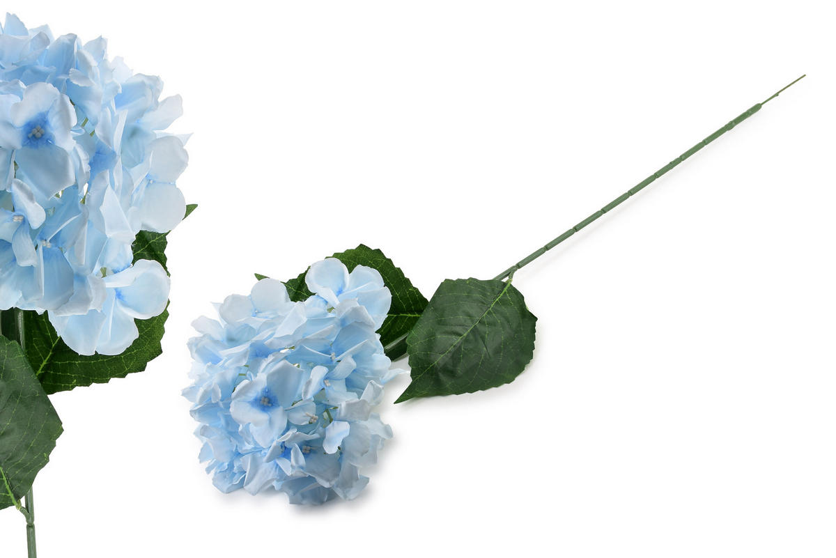 KUNSTBLUME Virdis Hortensia Blau 73/73/73 cm Kunstoff - Blau, Kunststoff (73cm) - Mondex