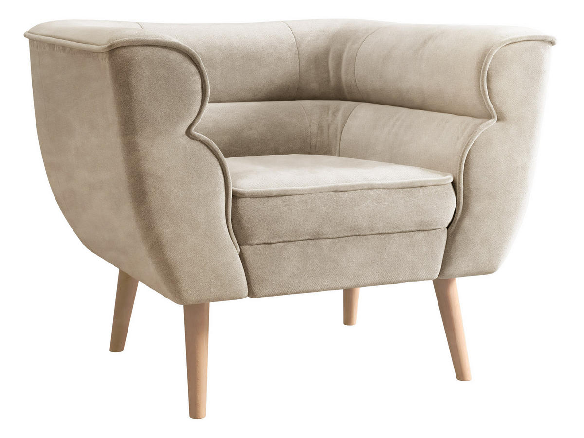 SESSEL Bal 1 - Beige/Naturfarben, Holz/Textil (82/75/74cm) - MIRJAN24