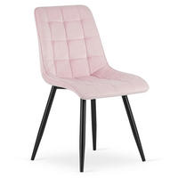 STUHL Hellrosa 49x60 cm SPLIT Samtbezug - Schwarz, Metall (49/56/60cm)
