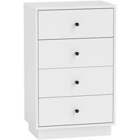 KOMMODE aus Spanplatte 47x29x75 cm Weiß mit 4 Schubladen und Anti-Kipp-Schutz - Weiß, Holzwerkstoff (47/75/29cm) - IVMEU