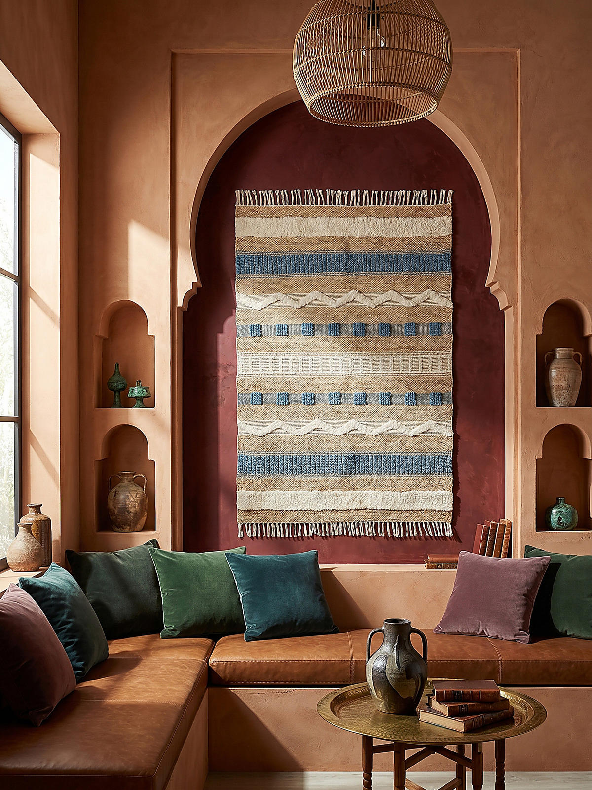 JUTETEPPICH handgewebt mit Fransen WHARFE, im Ethno-Stil, Bunt, 200 x 290 cm - Multicolor, Textil (200/290cm) - KADIMA DESIGN