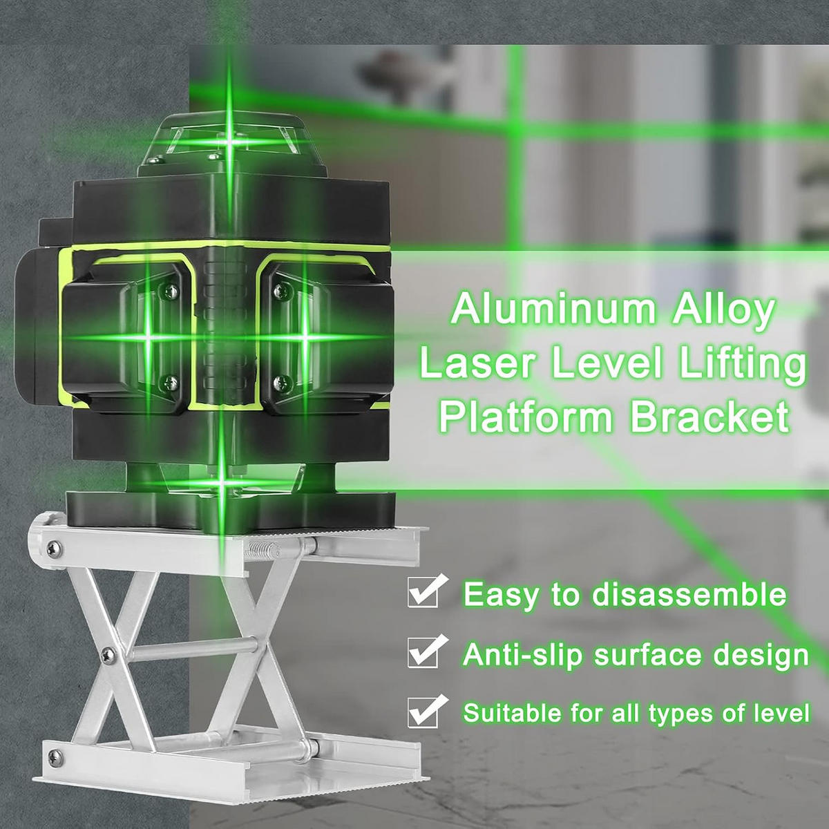 WASSERWAAGE – Aus Aluminiumlegierung gefertigt – Präzise einstellbar und drehbar für horizontale Positionierung - Silberfarben, Metall (8.3/9/1cm) - DCA
