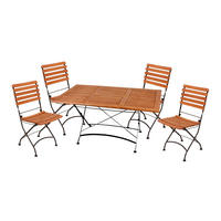 GARTEN-SITZGRUPPE Tor 5-teilig Ohne Armlehne Gartenmöbel-Set - Schwarz, Holz - DELUKE