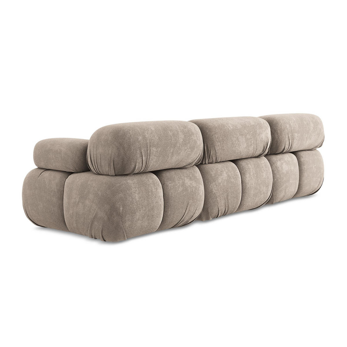 3-SITZER SOFA Chenille Stoff Beige - Beige/Schwarz, Kunststoff/Textil (285/70/96cm) - Makamii