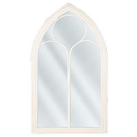 WANDSPIEGEL weiß Fensteroptik 62/113 cm Trelly - Weiß, Metall (62/113/5cm) - Beliani