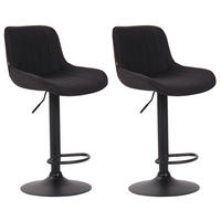 BARHOCKER 2er Set Lentos Stoff schwarz schwarz - Schwarz, Textil/Metall (50/108/50cm) - TPFLiving
