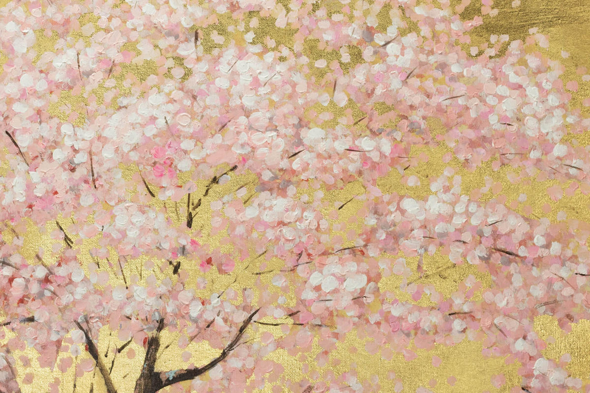 ÖLGEMÄLDE 120/60 cm - Pink/Braun, Holz/Textil (120/60cm) - KUNSTLOFT