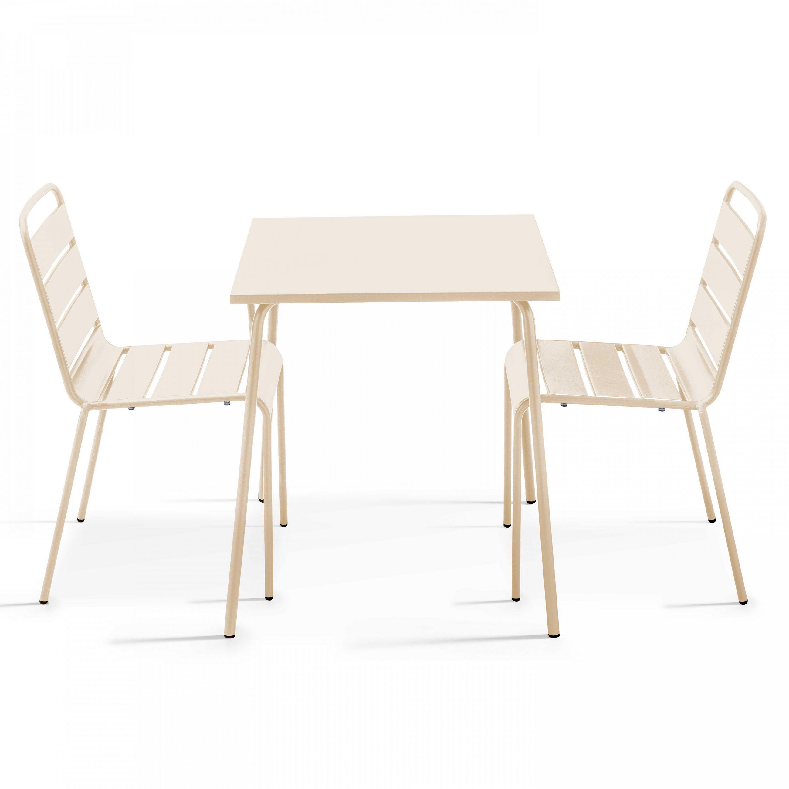 GARTENSET 3-tlg, Elfenbeinfarbe - Creme, Metall - Oviala