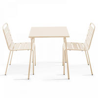 GARTENSET 3-tlg, Elfenbeinfarbe - Creme, Metall - Oviala