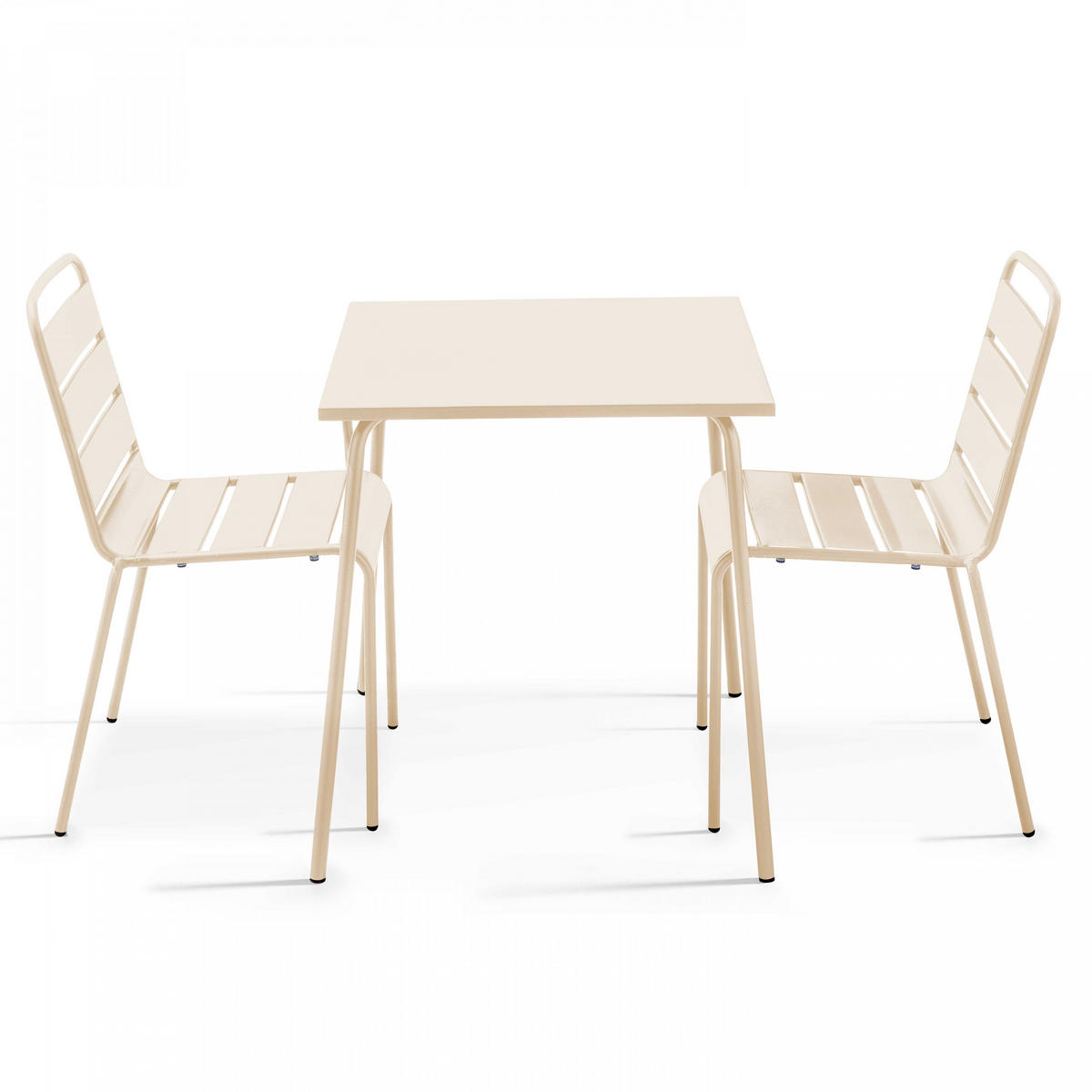 GARTENSET 3-tlg, Elfenbeinfarbe - Creme, Metall - Oviala