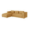 ECKSOFA Nova Honig Cord - Schwarz/Honig, Holz/Kunststoff (262/176cm) - S-Style Möbel