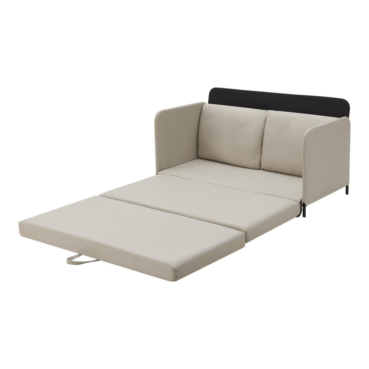 SCHLAFSOFA Soini - Beige, Textil/Metall (125/78/67cm) - [en.casa]
