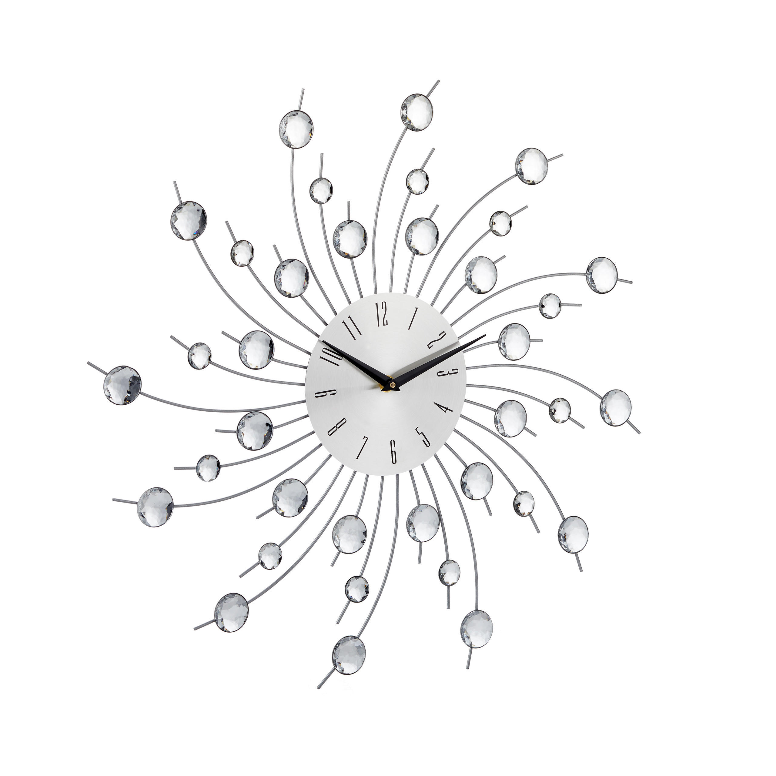 WANDUHR - Silberfarben, Kunststoff/Metall (50/50/4cm) - Relaxdays