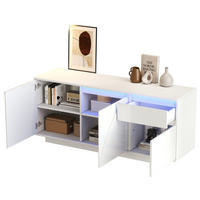 SIDEBOARD 140/40/60 cm Weiß aus MDF mit LED - Weiß, Holzwerkstoff (40/60/140cm) - OKMYHOME
