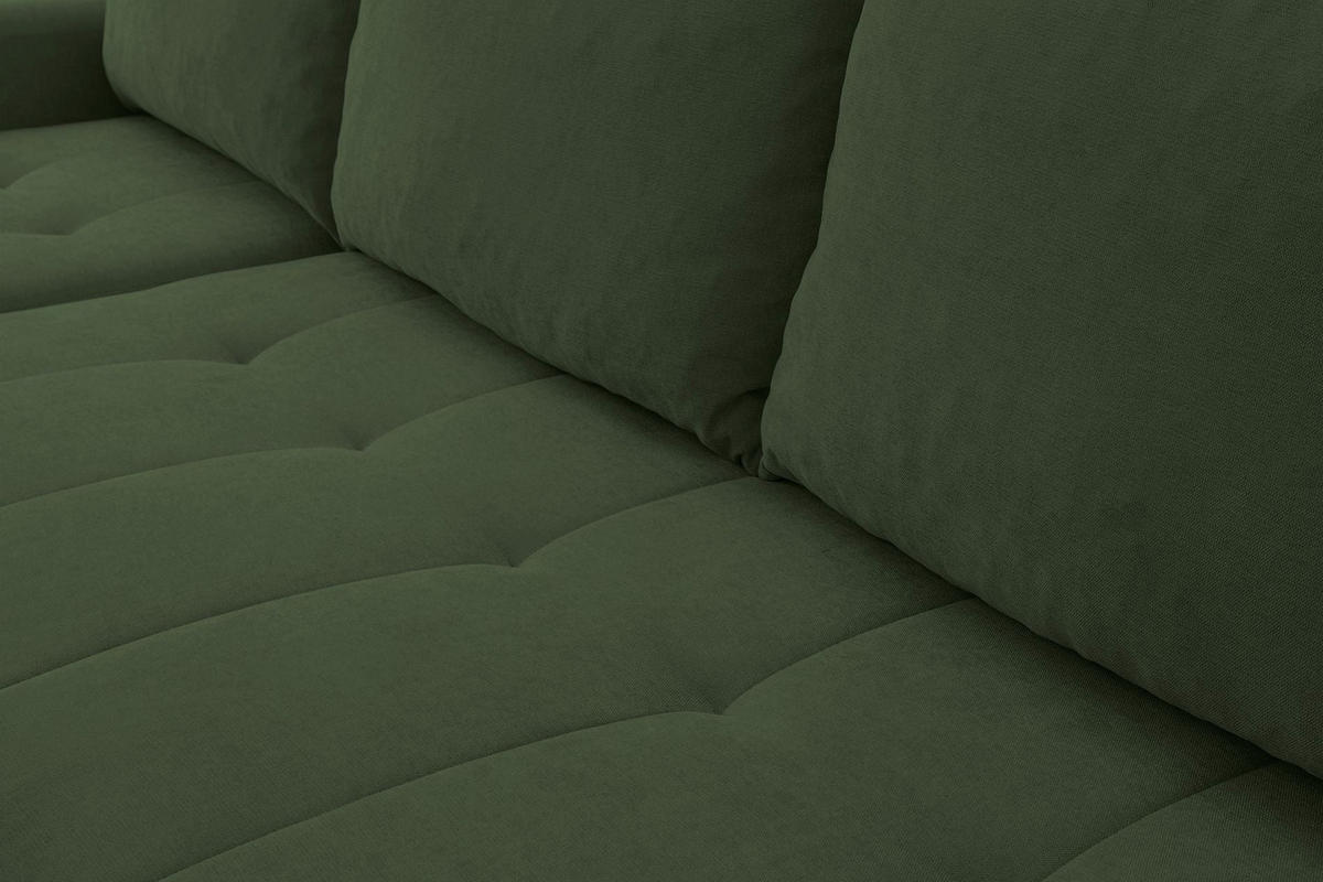 ECKSOFA Timmone Grün Chenille 230 cm - Schwarz/Grün, Kunststoff/Textil (230/149cm) - Selsey