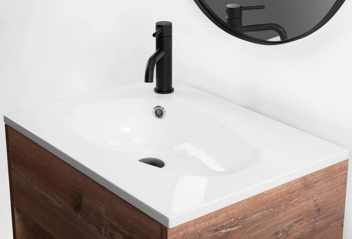 EINBAUWASCHBECKEN Rea Selena 60 - Weiß, Keramik (46.5/16.5/61cm) - REA