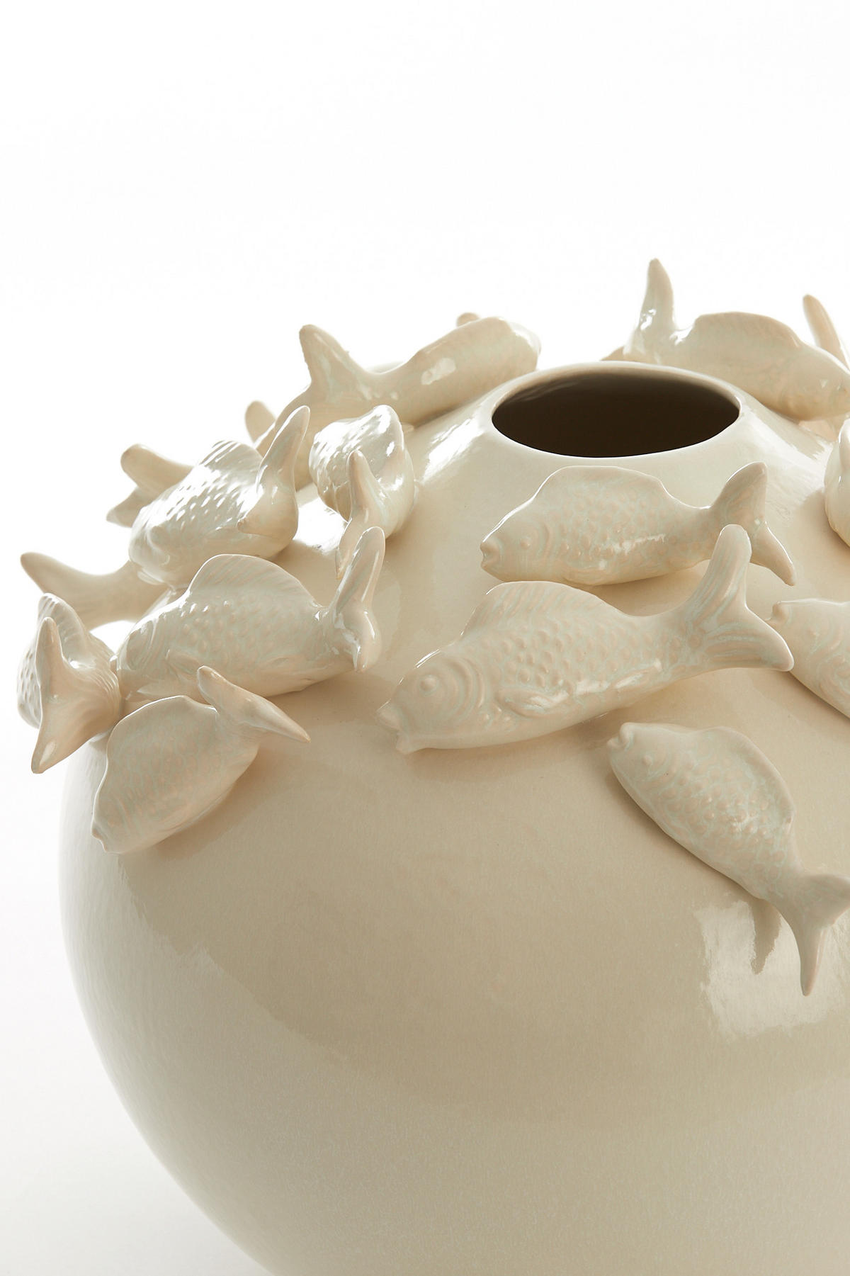 VASE Fisch Weiß Ø41,5/32 cm - Weiß, Keramik (32cm) - Light & Living