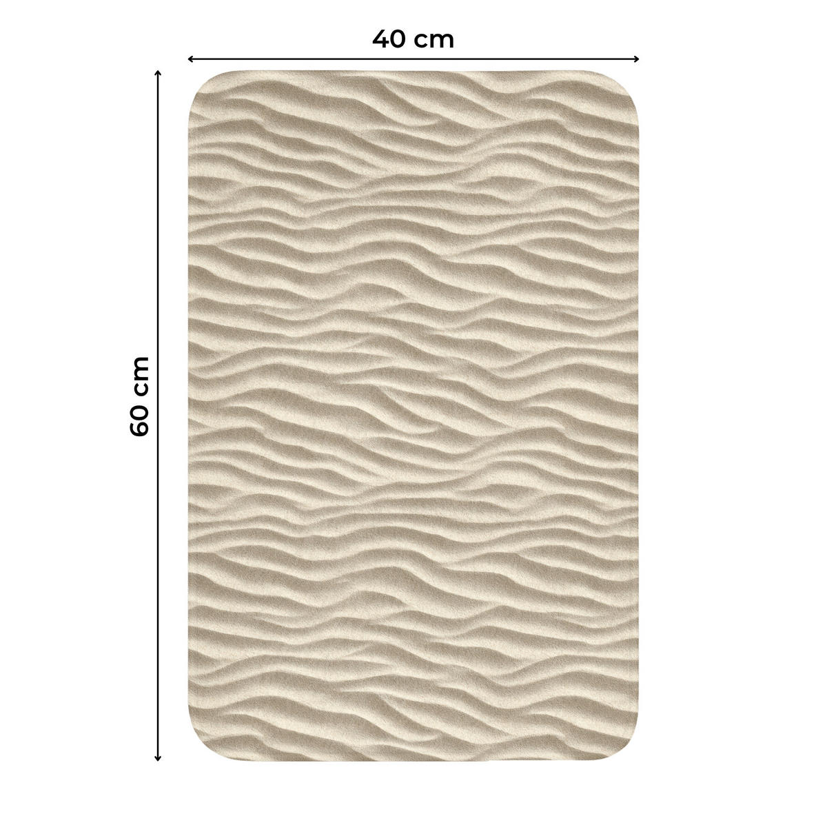 WC PŘEDLOŽKA Písek - Vlny - Béžová 40x60 cm - béžová, textil/plast (40/1cm) - OnlyWow
