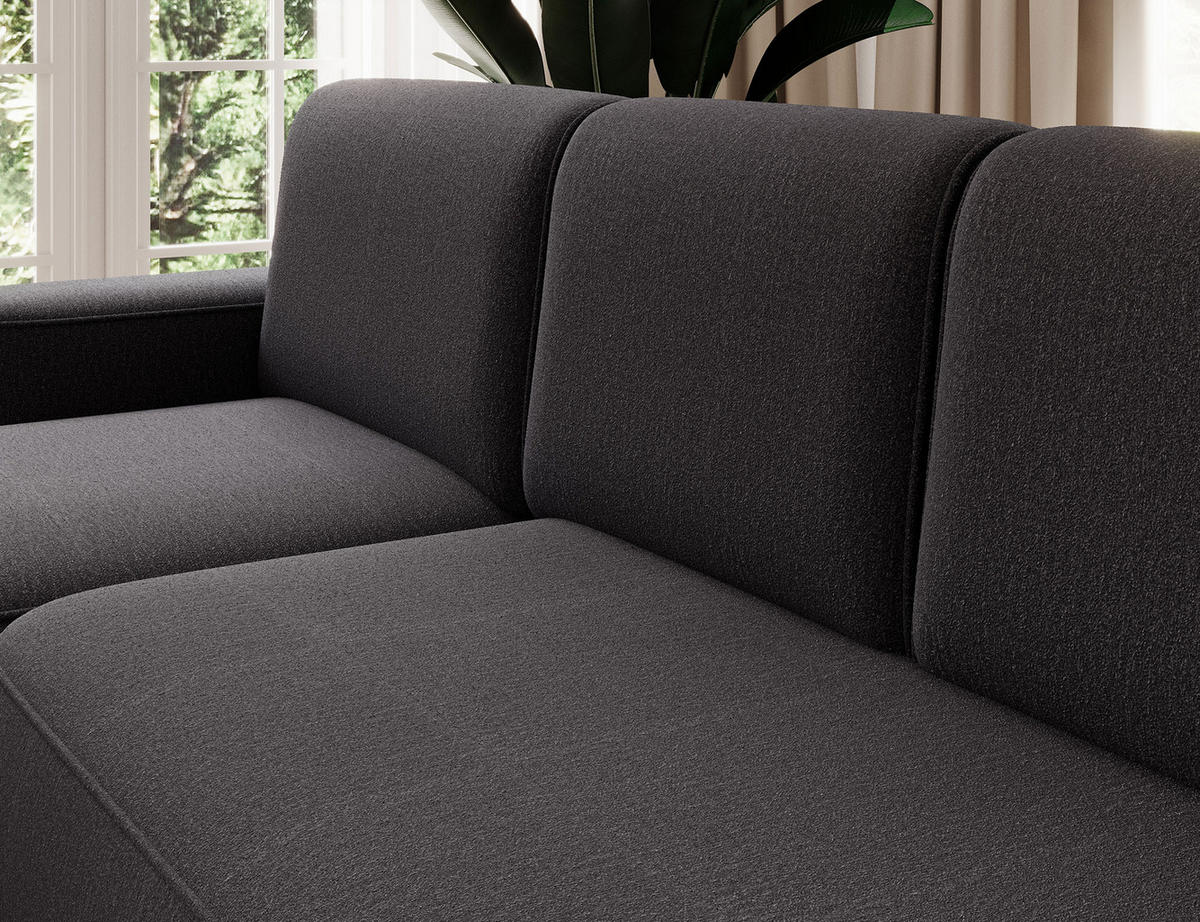 ECKSOFA RUMA - Dunkelgrau (Enjoy 05) - Dunkelgrau, Holzwerkstoff (285/180cm) - Möblo