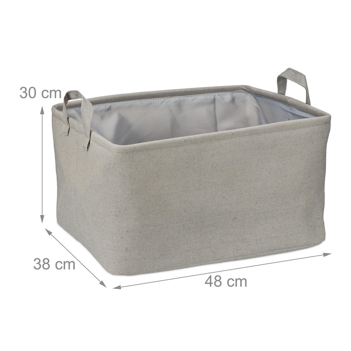 AUFBEWAHRUNGSKORB - Grau, Textil (38/48/30cm) - Relaxdays