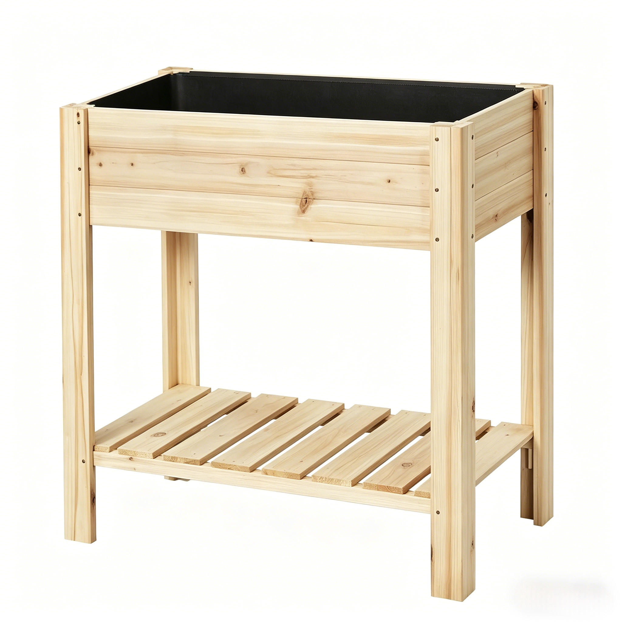 HOCHBEET 80/40/75 cm Holzfarbe mit Lageregal - Naturfarben, Holz/Metall (40/75/80cm) - Oxeza
