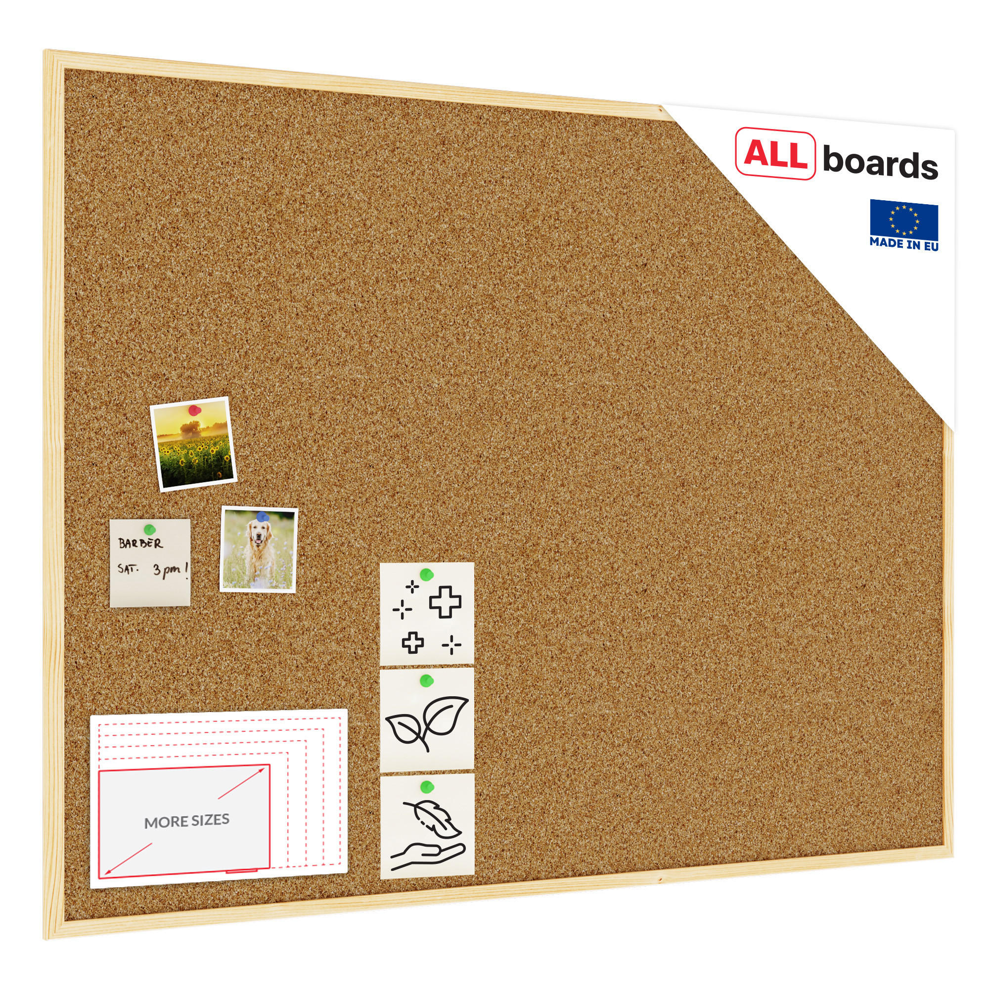 PINNWAND mit Naturholzrahmen 120x90cm - Braun, Holz (120/90/1.5cm) - ALLboards