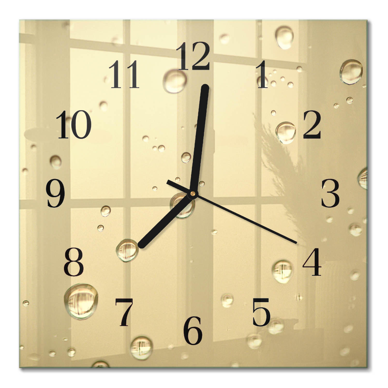 WANDUHR 30x30 cm - Tropfen - Braun, Glas (30/30/0.4cm) - TULUP
