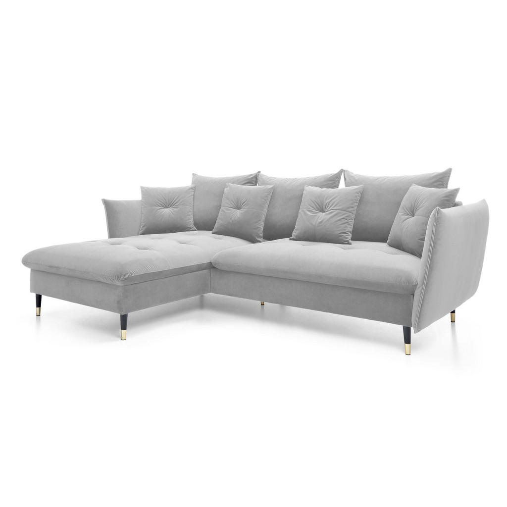 Thumbnail - DomoHome Ecksofa, Hellgrau, Textil, Rechteckig, 258x167 cm, Wohnzimmer, Sofas & Couches, Wohnlandschaften, Ecksofas