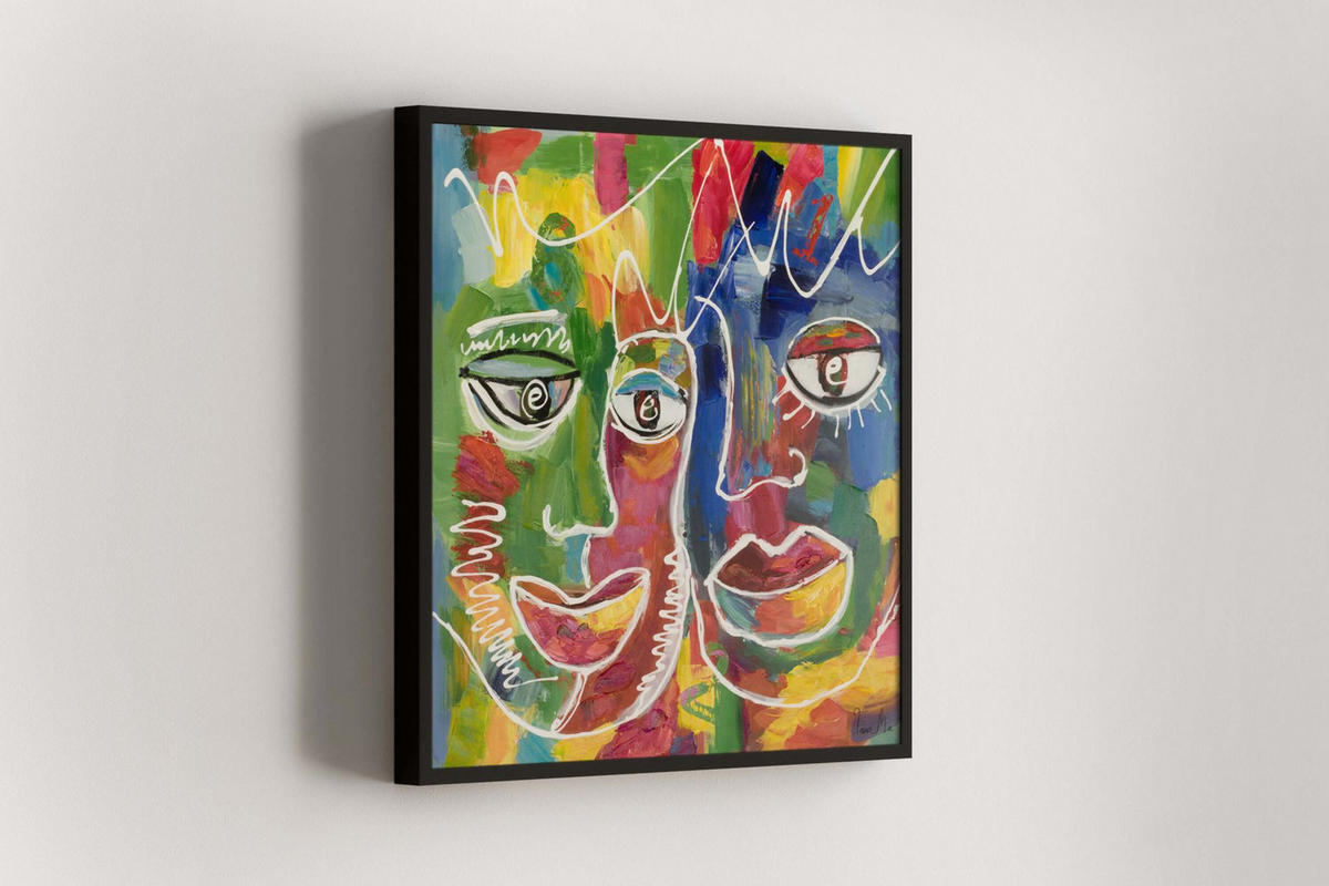 ACRYLBILD HANDGEMALT 80/80 cm - Multicolor, Holz/Textil (80/80cm) - KUNSTLOFT