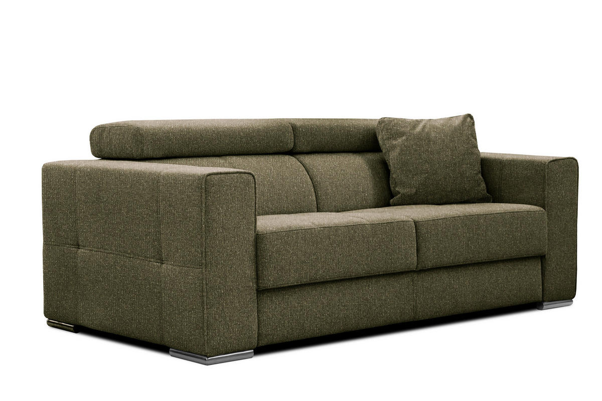 SOFA QUARTZ 3-Sitzer, olivgrün - Olivgrün, Holzwerkstoff/Textil (202/80/102cm) - Courtois Laville