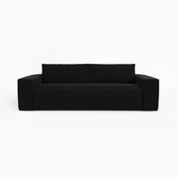 EXPRESS-SOFA umwandelbar Matratze Dunlopillo 160cm Velours Dunkles Anthrazit 234cm - Dunkelgrau/Anthrazit, Textil (234/90/100cm) - Sia Home
