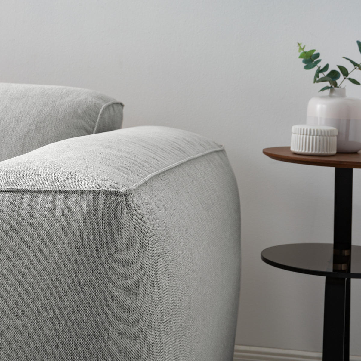 3-SITZER SOFA - Schwarz/Hellblau, Kunststoff/Textil (251/71/102cm) - home24