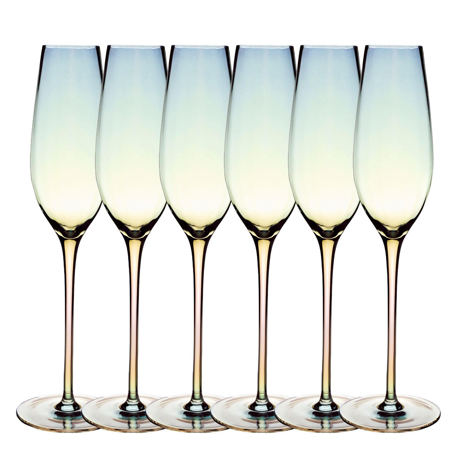SEKTGLAS-SET 200 ml (6-tlg.) - Transparent, Glas (0.2L) - Intirilife