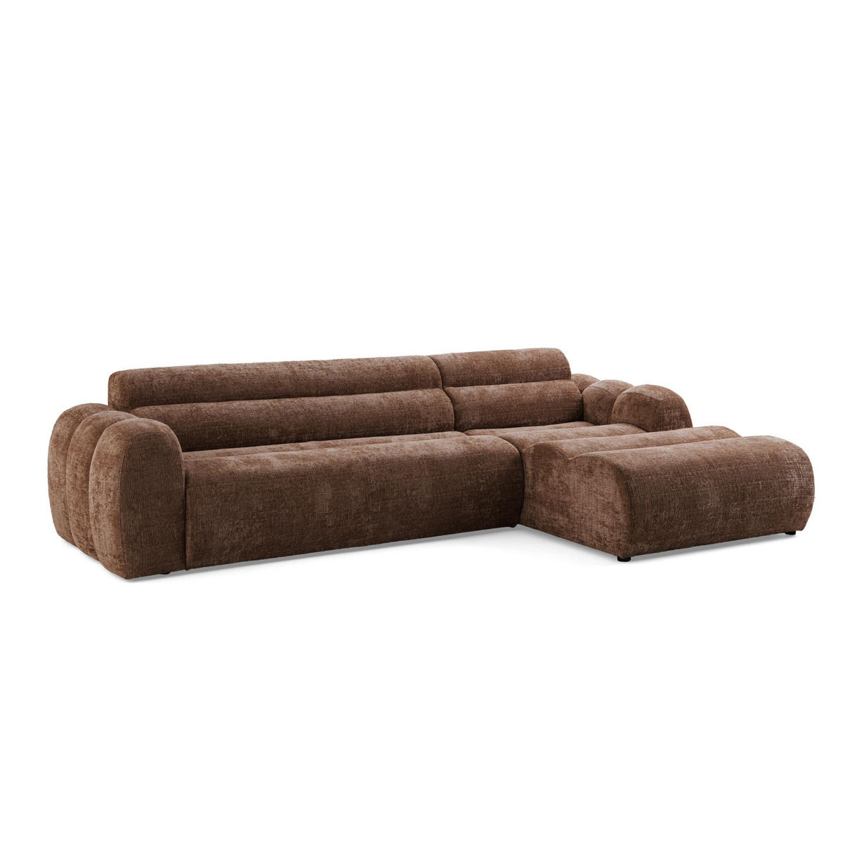 4-SITZER modulares Ecksofa VEER SET 1 Rechts, 298 x 175 cm, Chenille Webstoff Orange - Schwarz/Orange, Holz/Kunststoff (175/298cm) - Muffo
