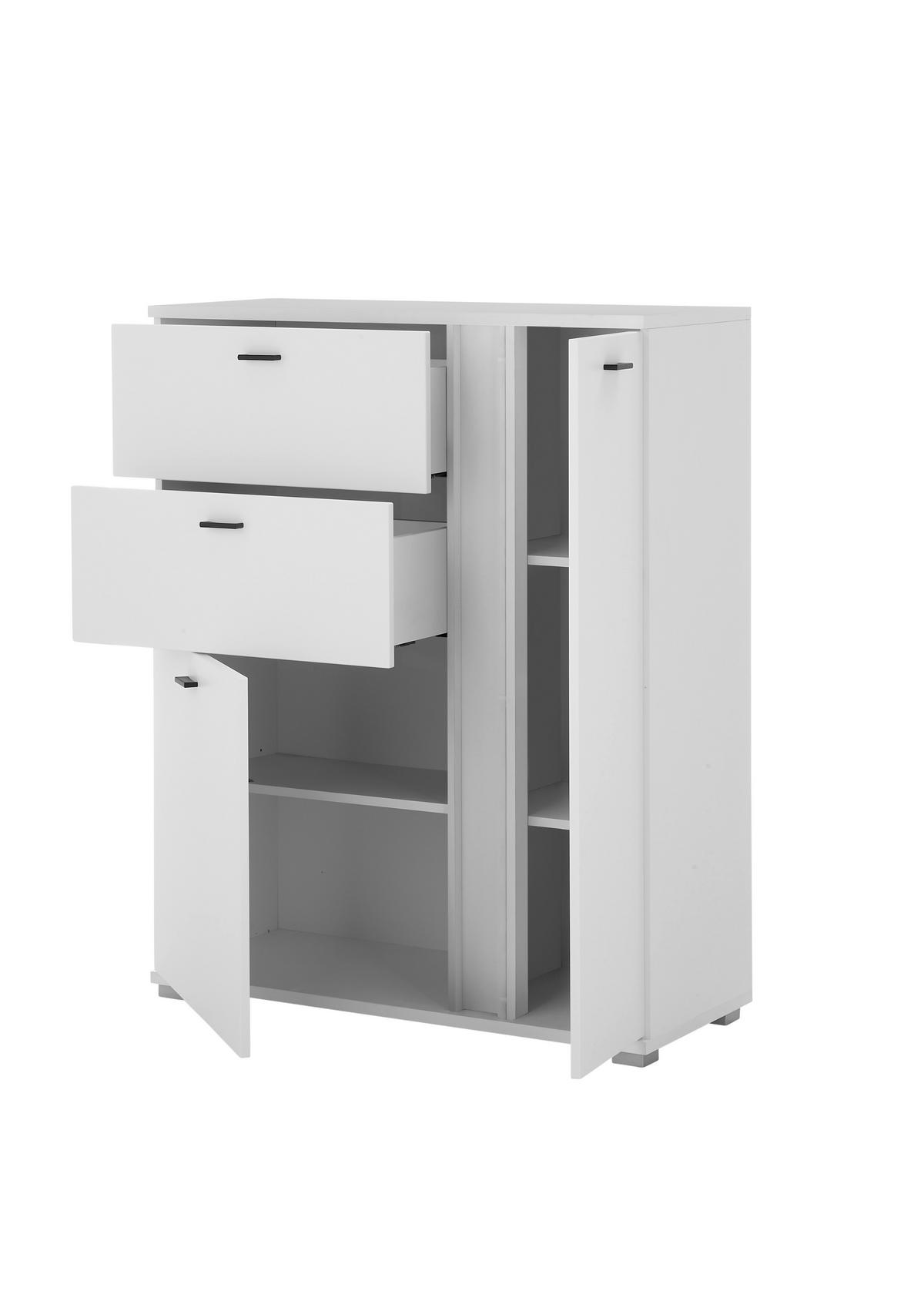 HIGHBOARD M19 Weiß Matt 100/125/42 cm - Weiß, Holzwerkstoff (100/125/42cm) - Livojo