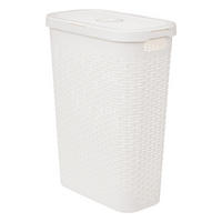 WÄSCHEKORB aus Kunststoff 40 l 46,4/26,5/60,5 cm - Weiß, Kunststoff (26.5/60.5/46.4cm) - 5five Simply Smart