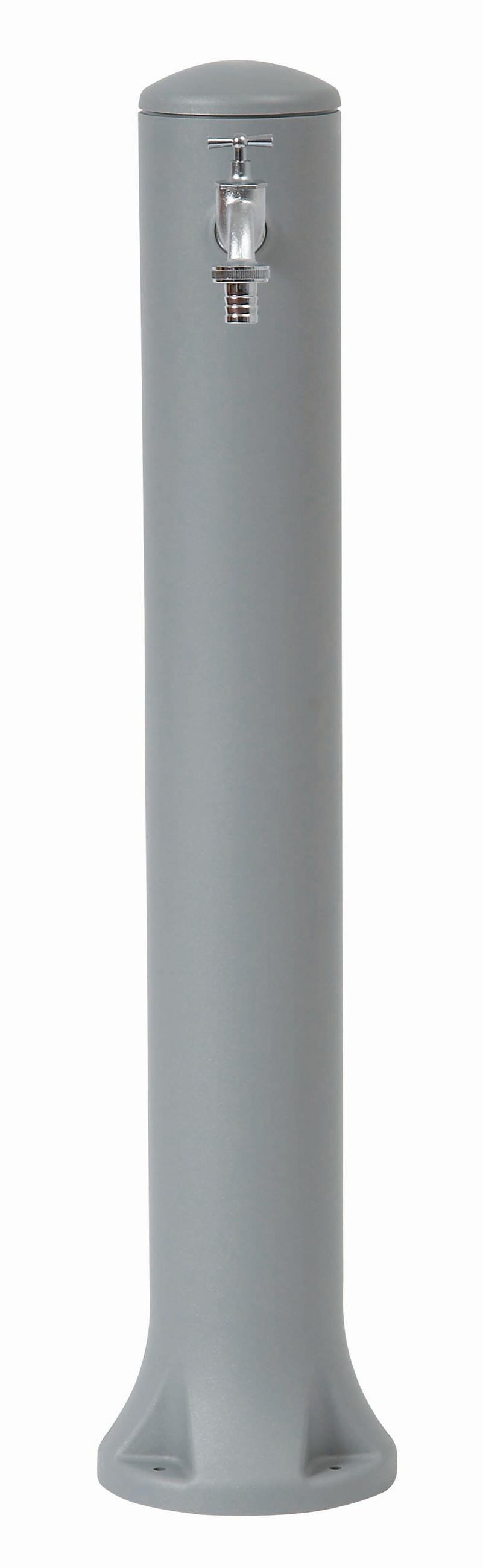 WASSERZAPFSÄULE steingrau inkl. Chrom-Auslaufhahn - Grau, Kunststoff (12/90/30.5cm) - GARANTIA