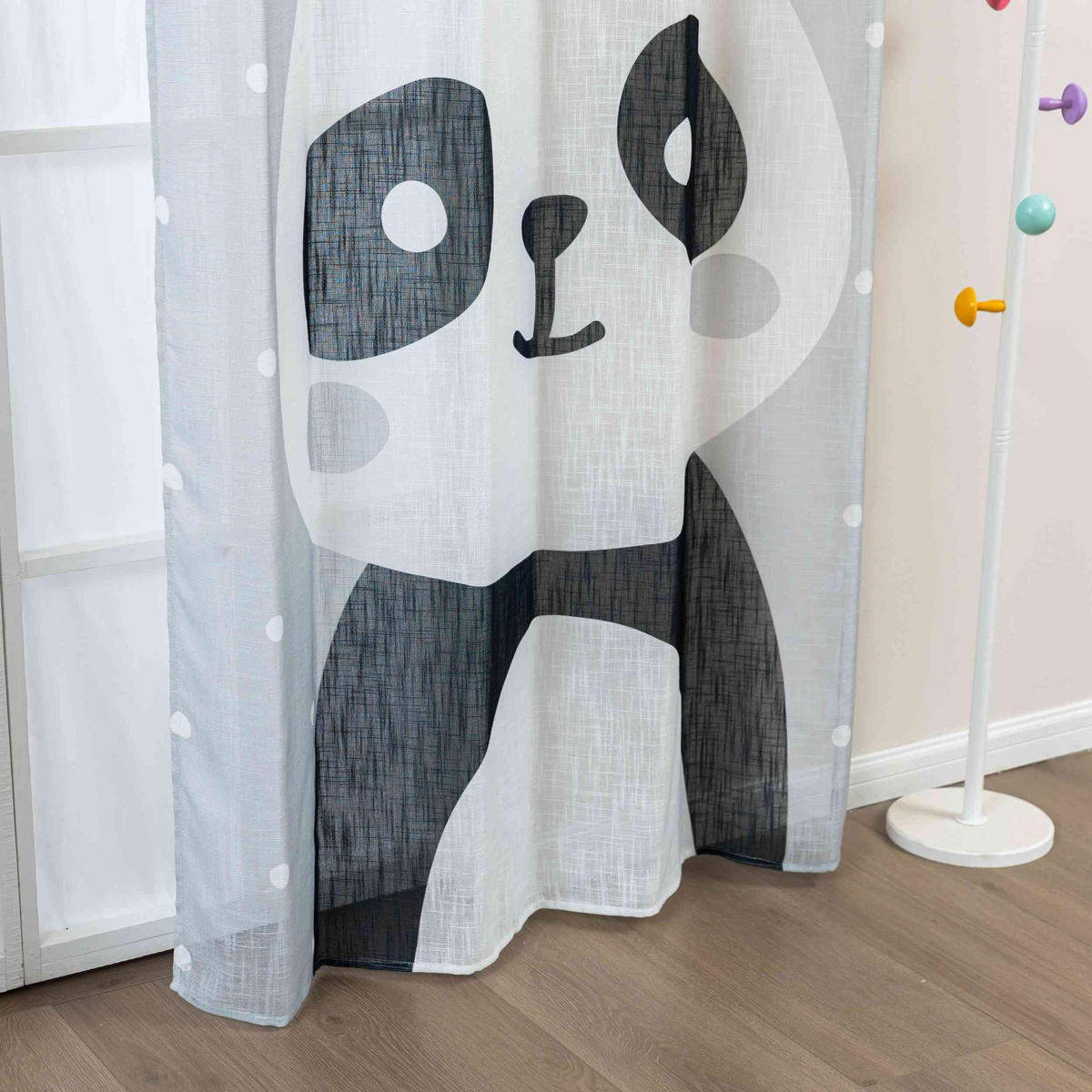 VORHANG SEOUL HxB 245x140 cm Panda - Weiß, Textil (140/245cm) - Gardinenbox