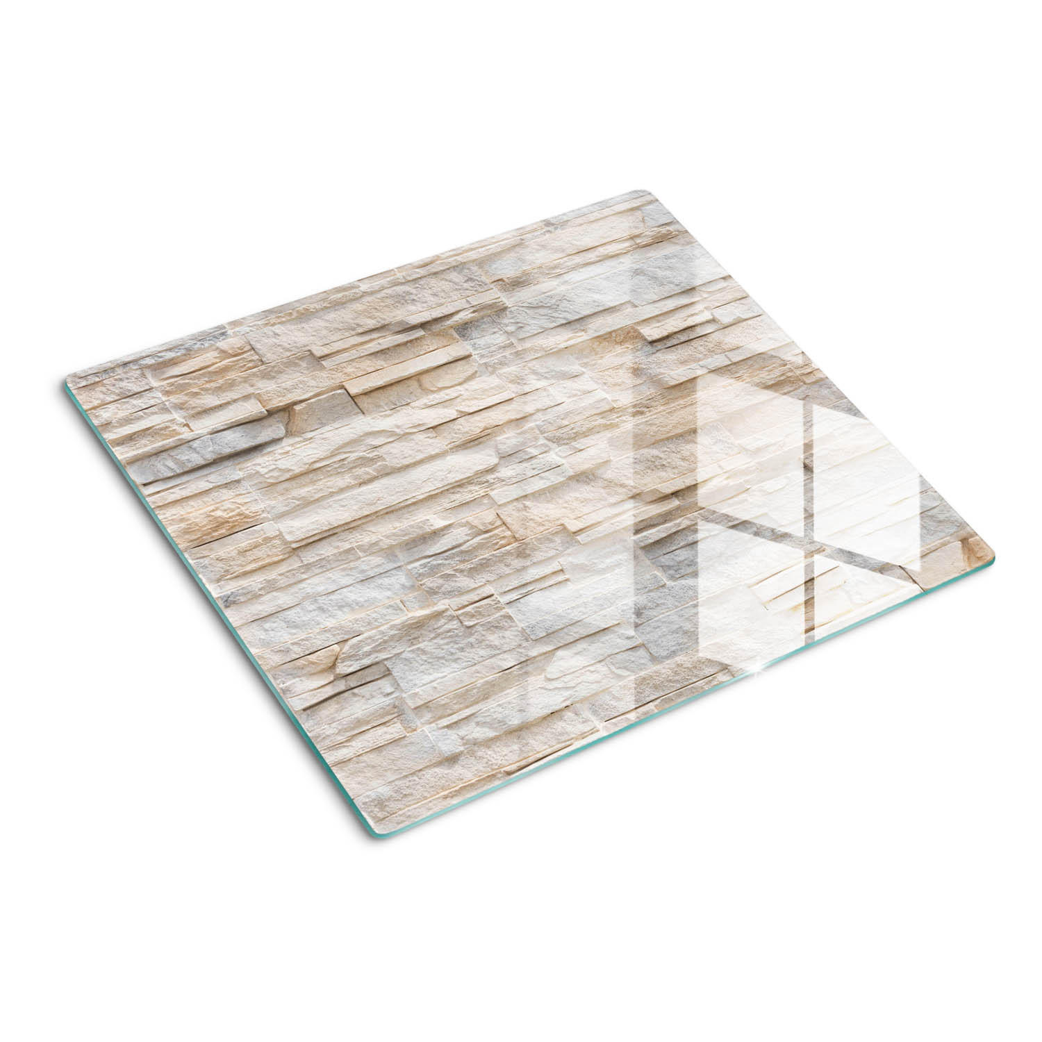 GLASPLATTE 60x52 cm Ziegelmauer - Beige, Glas (60/0.4/52cm) - TULUP
