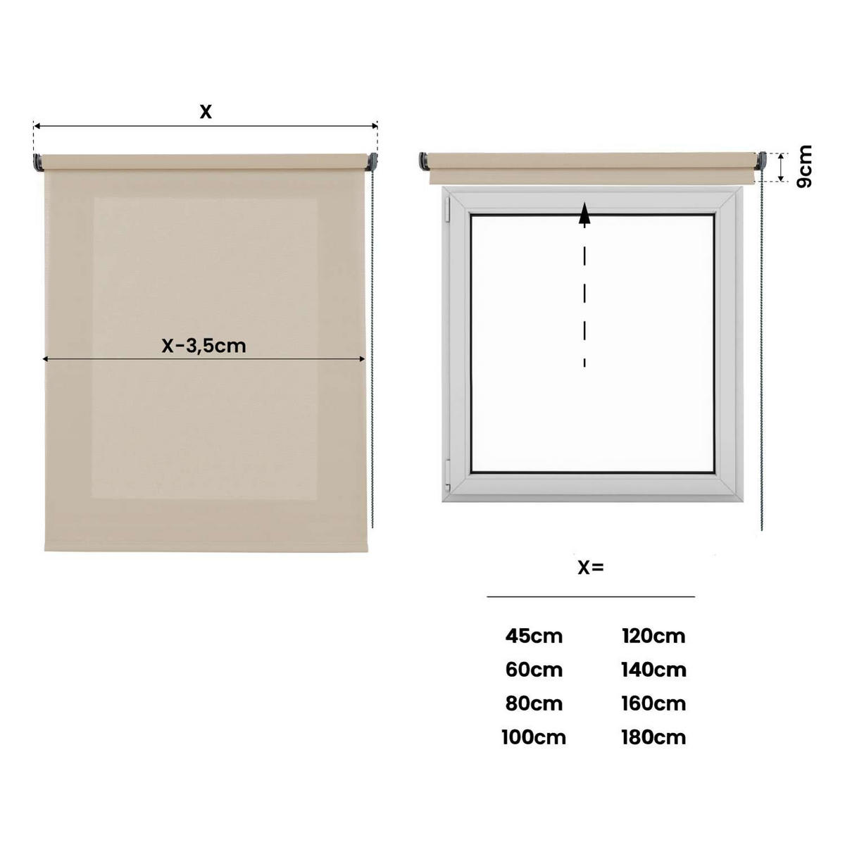 ROLLO | Deco Beige, 45 cm x 180 cm - Beige, Kunststoff (45/180cm) - STORESDECO