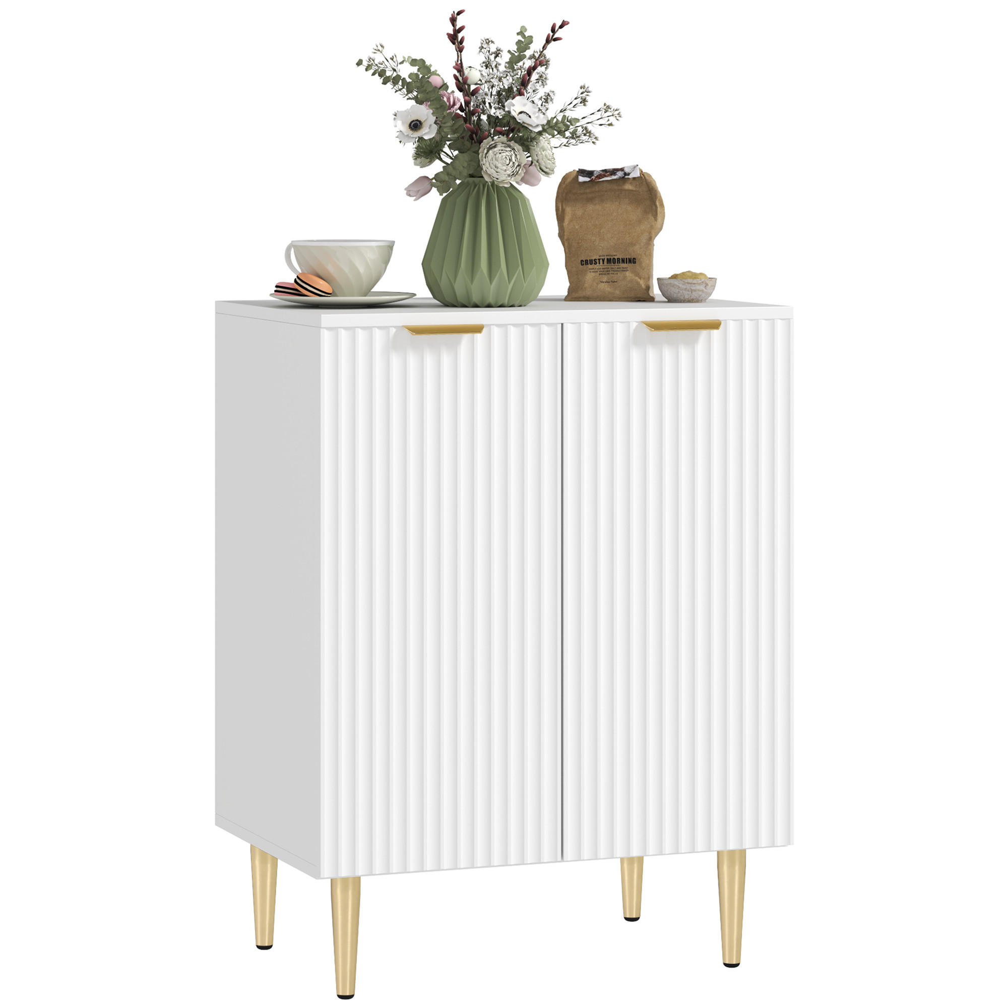 SIDEBOARD Weiß, 2 Türen, 60/40/80 cm - Weiß, Holz (60/80/40cm) - PANGIVO