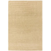 TEPPICH Einfarbiger aus reiner Wolle, handgetuftet, Reliefmuster SQUARE Beige 160 x 230 cm - Beige, Naturmaterialien (160/230cm) - Novatrend