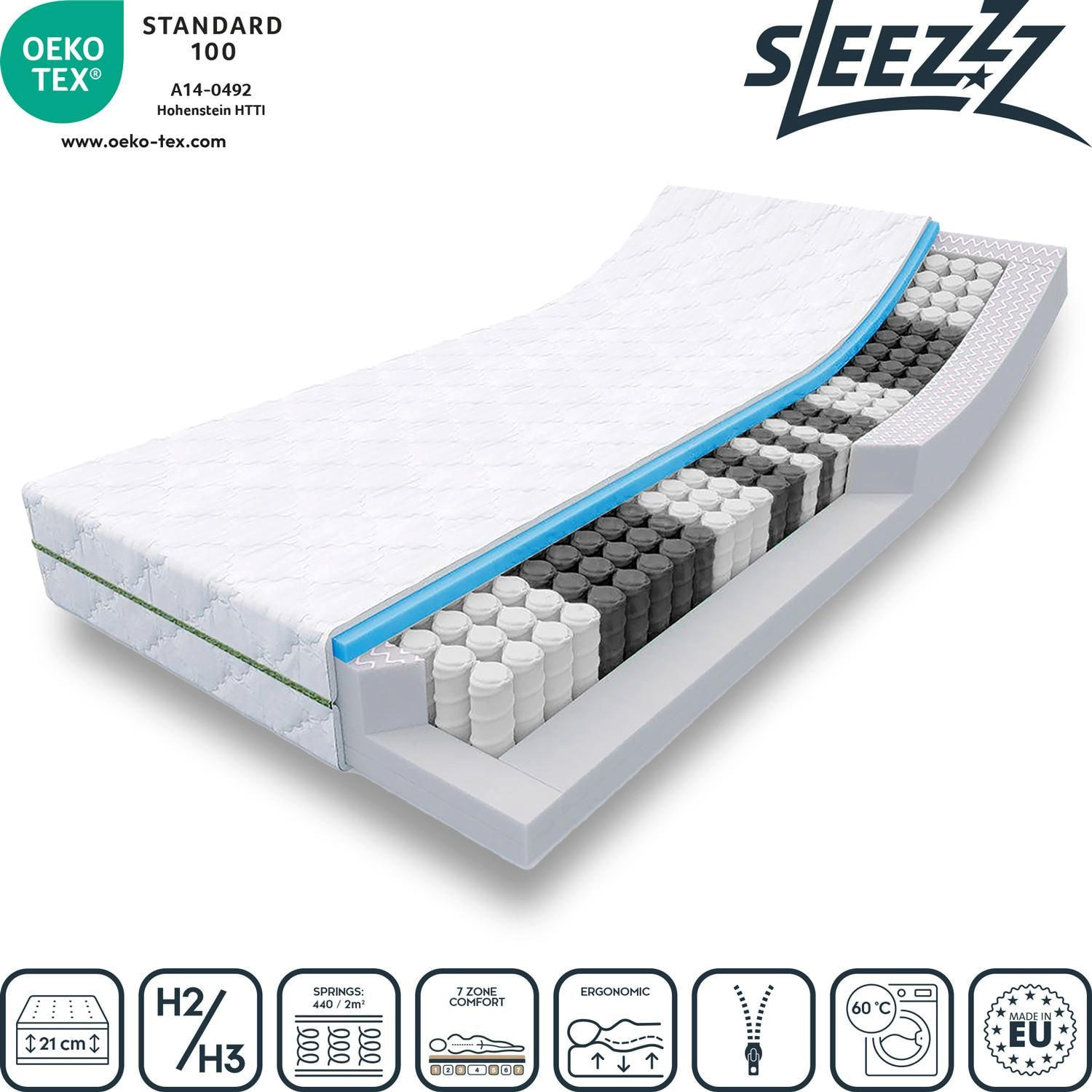 FEDERKERNMATRATZE Smart 80x200 cm - Weiß, Textil (80/200cm) - Sleezzz